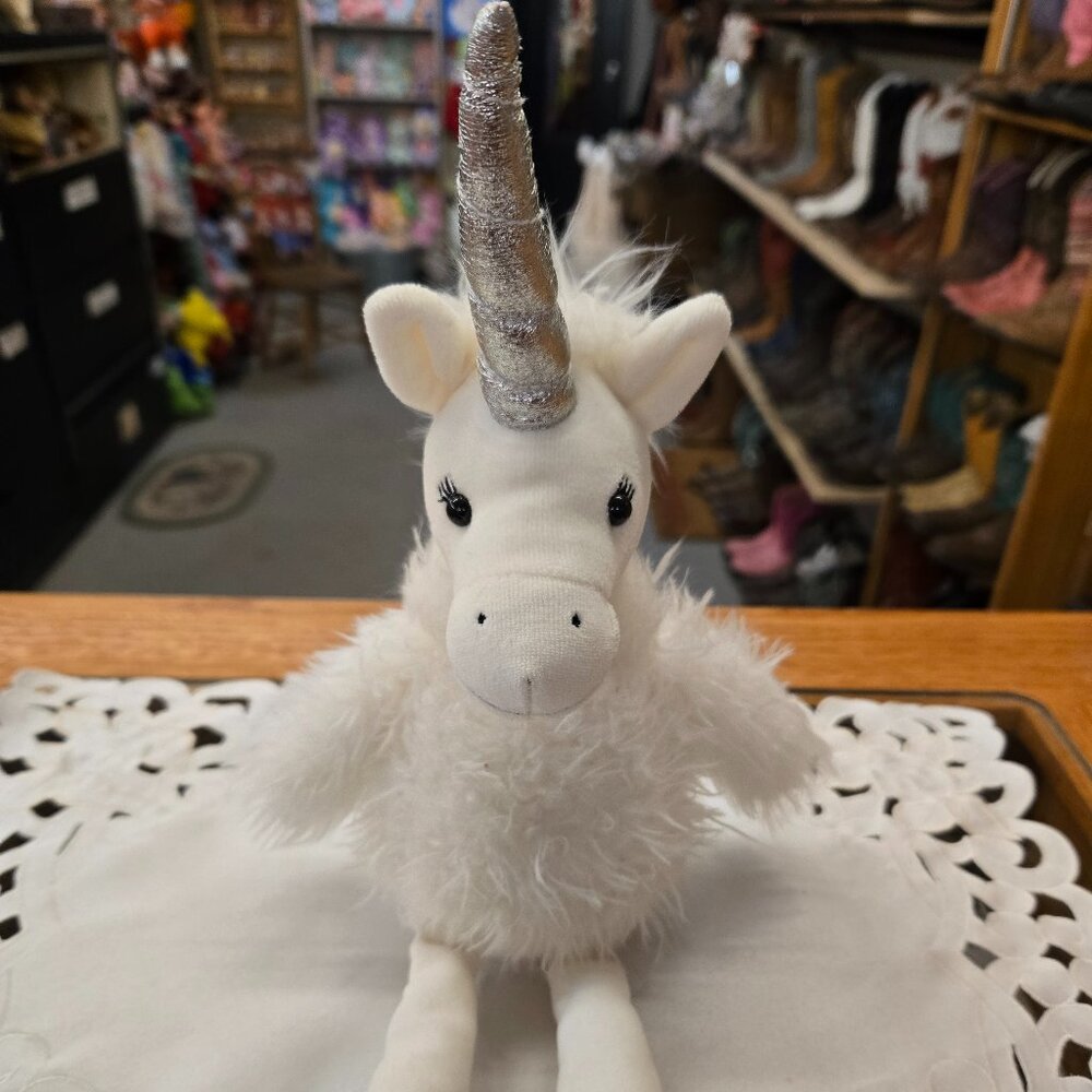 Jellycat Devine Unicorn silver horn & feet tip of horn to foot approx 14
